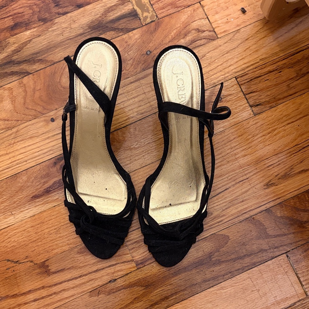 J. Crew Black Strappy Heels
